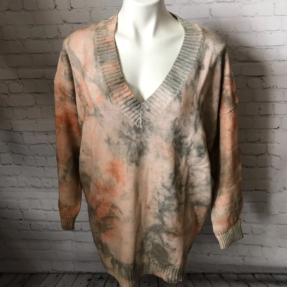 TIE DYE V NECK SWEATER URBAN OUTFITTERS